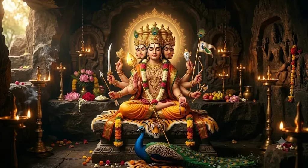 శ్రీ షణ్ముఖ సుబ్రహ్మణ్య స్వామి ధ్యానం | మనోబలం, శత్రు నివారణ, విజయం మరియు దోష హరణ కోసం — హిందూ దేవుళ్ళు