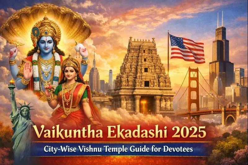 USAలో వైకుంఠ ఏకాదశి 2026: భక్తుల కోసం నగరాల వారీగా విష్ణు ఆలయాల గైడ్ — ఆలయాలు
