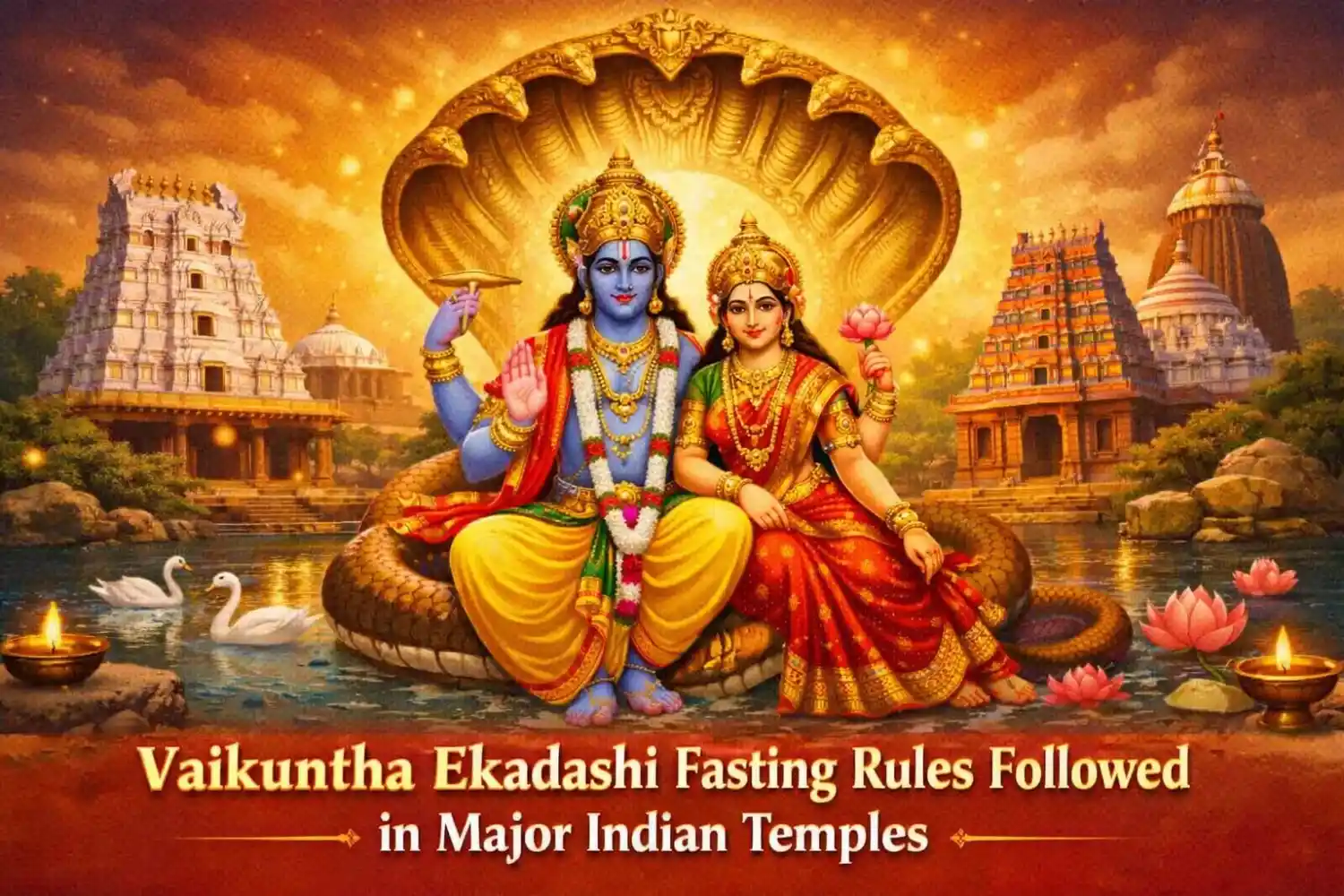 ప్రధాన భారతీయ ఆలయాల్లో పాటించే వైకుంఠ ఏకాదశి ఉపవాస నియమాలు — ఆలయాలు