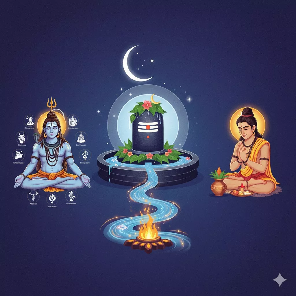 శివరాత్రి ప్రత్యేకం: అష్టనామ శివపూజ, వ్రత సంకల్పం &amp; రుద్రాభిషేక రహస్యాలు — homebanner