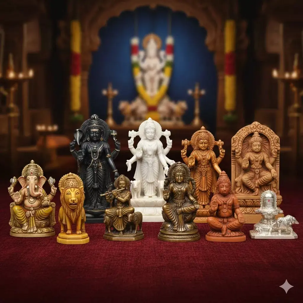 పూజలో ఉపయోగించే విగ్రహాలు: 8 రకాల ప్రతిమల వివరాలు — homebanner