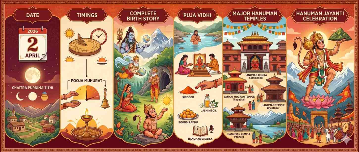 Hanuman Jayanti 2026 in Nepal: Date, Timings, Complete Birth Story, Puja Vidhi & Major Hanuman Temples — Festivals