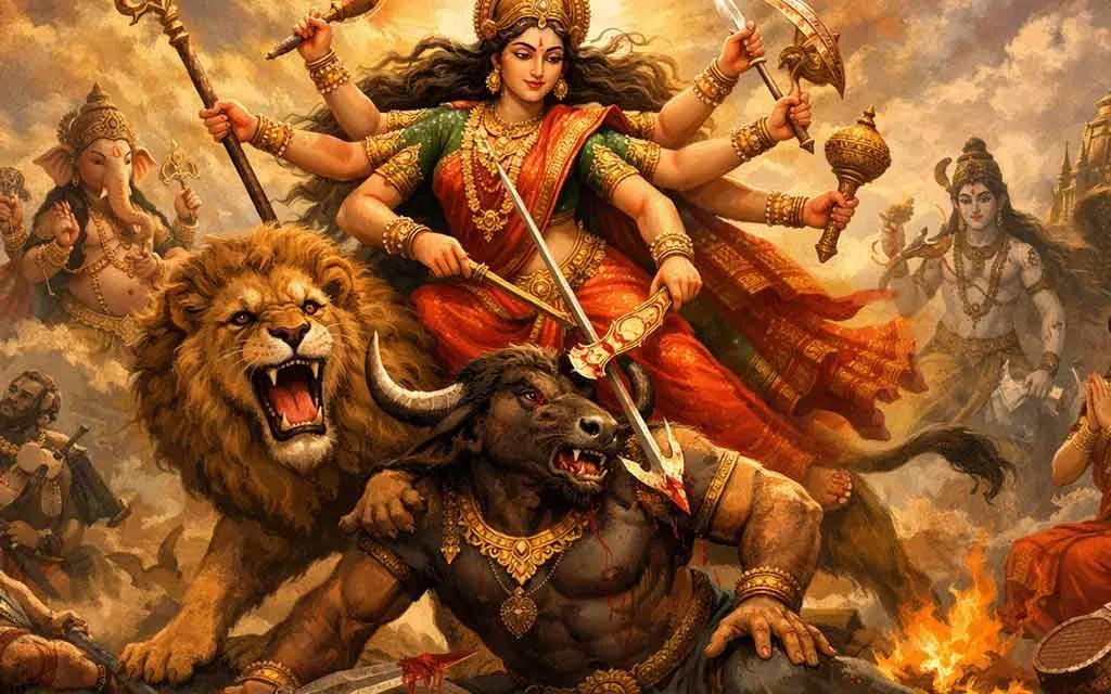 మహిషాసుర మర్దిని స్తోత్రం (అయిగిరి నందిని): పూర్తి సంస్కృత శ్లోకాలు, IAST మరియు అర్థం — పూజలు, శ్లోకాలు, మంత్రాలు