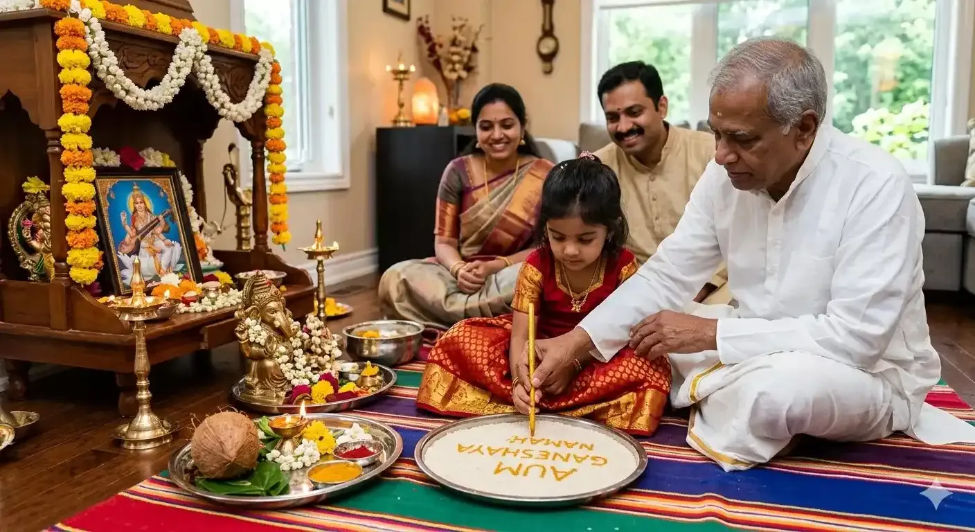 విద్యారంభం 2026: తేదీ (కేరళలో 21 అక్టోబర్), ఆచారం, వేదికలు మరియు ఇంట్లో ఎలా చేయాలి